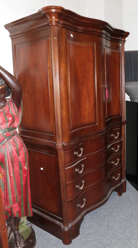 And So To Bed: An Eclectic Armoire, modern, of serpentine shaped form with two cupboard doors