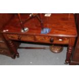 A Victorian mahogany two drawer hall table