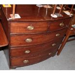 Georgian mahogany chest of two short over three long drawers