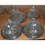 A set of four domed Waterford crystal ceiling lights (chromed)