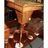 Victorian walnut chess-top work table