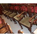 Set of six late 19th/ early 20th century dining chairs, including two carvers, in George III style