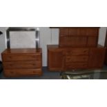 A 1960/70 Ercol Elm Windsor Sideboard, with three central drawers flanked by cupboard doors, on