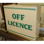 An Off Licence display sign