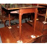 An Edwardian mahogany and satinwood banded fold over card table, and a George III mahogany and shell