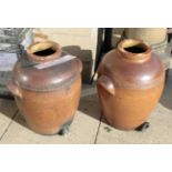 A large pair of Doulton stoneware jars