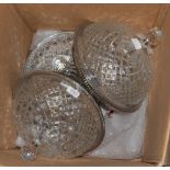 Three domed Waterford crystal ceiling lights (chromed)