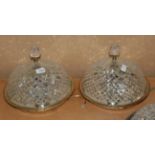 A pair of domed Waterford crystal ceiling lights (brass)