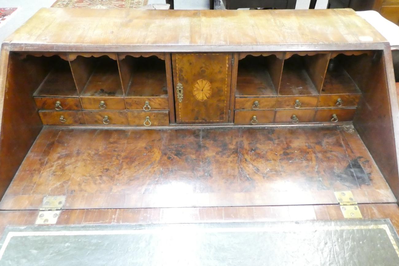 A mid 18th century walnut bureau - Image 8 of 16