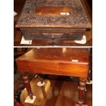 Victorian mahogany baby bath with liner, and a late 19th century/early 20th century Japanese side