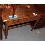 A George III mahogany two drawer side table, 102cm wide