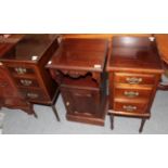 Three Edwardian mahogany side cabinets (3)