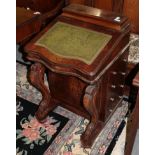 A Victorian walnut and inlaid Davenport