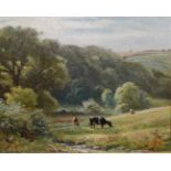 Ernest Higgins Rigg (1868-1947) Cows at pasture Signed, oil on board, 31.5cm by 39cm