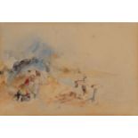 Attributed to Richard Parkes Bonington (1802-1820) ''Cotes Picardes'' Watercolour, 10.5cm by 15.5cm