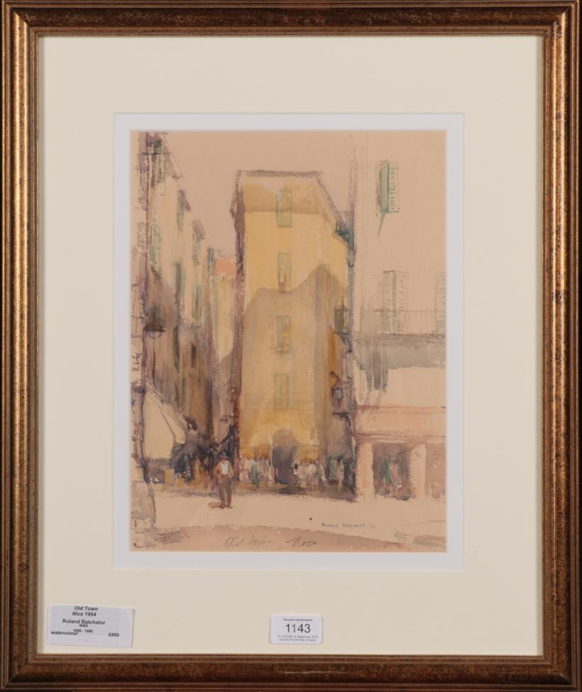 Roland Batchelor RWS (1889-1990) ''Old town, Nice'' Signed, inscribed and dated (19)54, watercolour, - Image 2 of 3