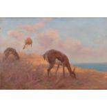 Edgar H Fischer (fl.1908-1933) Grazing of a hot day Signed, further signed and inscribed verso,