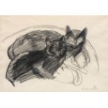 Theophile Alexandre Steinlen (1859-1923) French/Swiss ''Deux Chats Sur Un Coussin'' Signed,