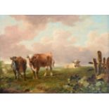 Dutch school (19th century) Study of three cows at pasture Indistinctly monogrammed, oil on