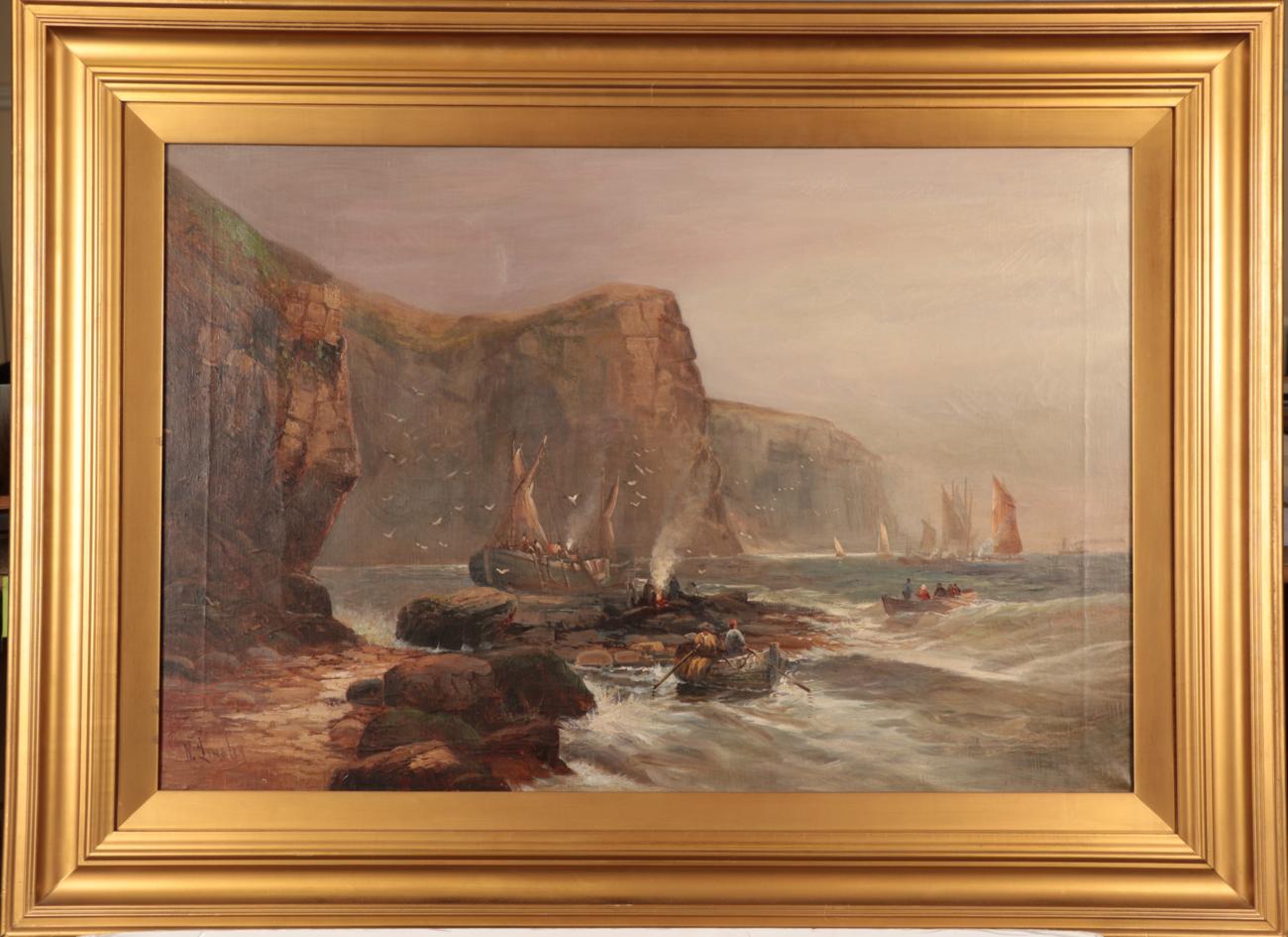 Attributed to Walter Linsley Meegan (1859-1944) Shipping off Flamborough Head Signed W Linsley, - Image 2 of 3