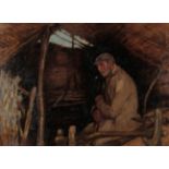 Archibald Standish Hartrick (1864-1950) ''The Hurdle Maker'' Signed, inscribed verso, oil on