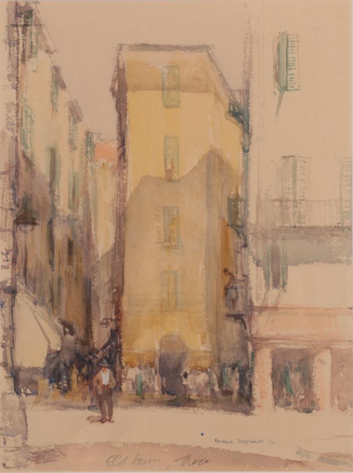 Roland Batchelor RWS (1889-1990) ''Old town, Nice'' Signed, inscribed and dated (19)54, watercolour,