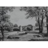 Leonard Russell Squirrel (1893-1979) ''Barden Bridge, Yorkshire'' Signed and inscribed, pen and ink,