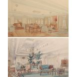 Waring and Gillows (20th century) Interior design for ''The First Saloon Lounge SS Corfu and