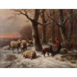 Alexis de Leeuw (1848-1883) Belgian Winter Rations Signed, oil on canvasboard, 50cm by 55.5cm