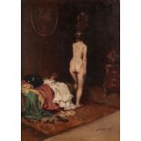 A D Simpson (19th/20th century) Nude study Signed, oil on board, 25.5cm by 18cm