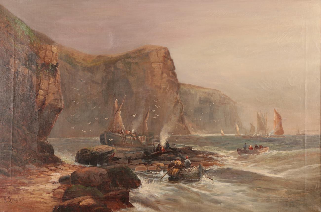 Attributed to Walter Linsley Meegan (1859-1944) Shipping off Flamborough Head Signed W Linsley,