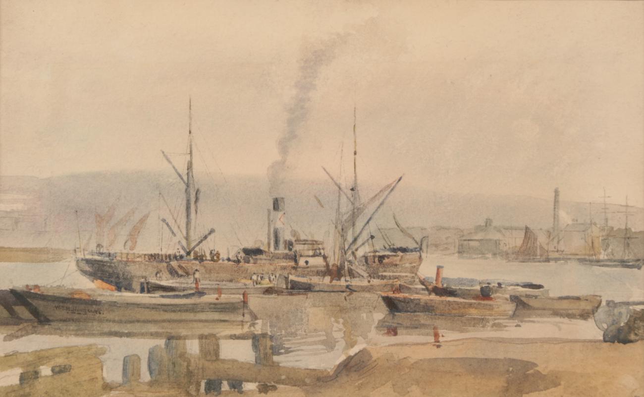 William Thomas Hawkesworth (1853-1935) ''On the Medway'' Inscribed verso, watercolour, 13.5cm by