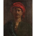 Circle of Leopold Carl Muller (1834-1892) Head and shoulders study of a man in Greek costume