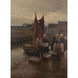 James Walter Gozzard (1888-1950) ''On the Quay at Copenhagen'' Signed, oil on canvas, 70.5cm by 52cm