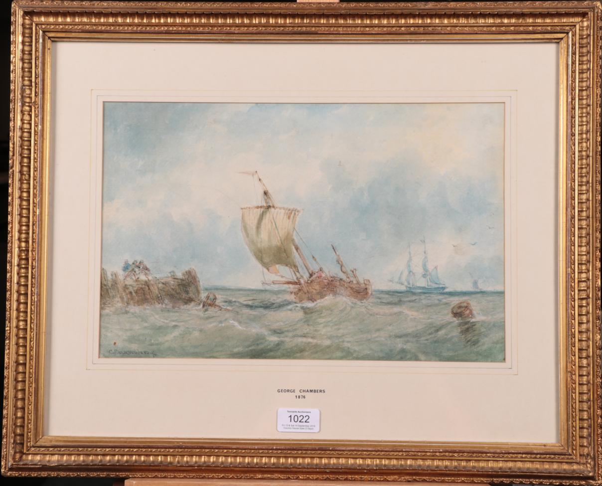 Attributed to George Chambers Jr. (1829-1878) Shipping off the Whitby coast Signed, watercolour, - Image 2 of 3