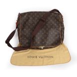 Louis Vuitton 'Abbesses' Monogram Messenger Bag, trimmed in tan leather, with long adjustable canvas