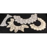 Four Circa 1900 and Later Crochet Collars, comprising an Irish collar with alternating petalled