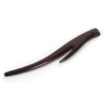 Late 18th/Early 19th Century Mahogany Knitting Stick, of stylish carved form, possibly made in