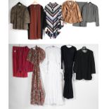 Assorted Circa 1970s and Later Ladies Costume, comprising a stylish Droopy and Brown navy blue