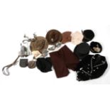 Assorted Costume Accessories, including a child's black velvet kilt style jacket with silver trim