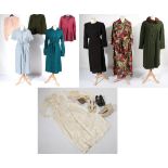 Assorted 20th Century Ladies Costume and Accessories, comprising an Edwardian cream silk wedding