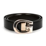 Gucci Black Patent Leather Belt, with silver coloured G buckle (marked size '80.32', total length