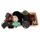 Assorted Circa 1920's and Later Costume Accessories, including evening shoes, leather heeled