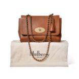 Mulberry Lily Tan Leather Shoulder Bag, with gilt metal chain-weave strap and signature 'postman's