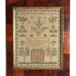 19th Century Sampler, Worked by Mary Hodgson, Dated Dec 21 1820, Stockton, the lower worked with a