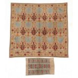 19th Century Embroidered Greek Panel, woven with three columns of alternating geometric and floral