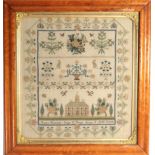 19th Century Sampler, Worked by Eliza Hawkins, Aged 11 Years, worked to the lower centre with a