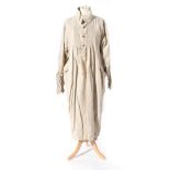 Decorative 19th Century Linen Farmers Smock, embroidered detailing to the front and back, smocking