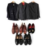 Gentlemen's Assorted Shoes and Suits, comprising a pair of Churches velvet loafers embroidered