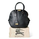 Burberry Black 'Heritage Grain Medium Orchard' Bowling Bag, with twin carry handles, gilt metal